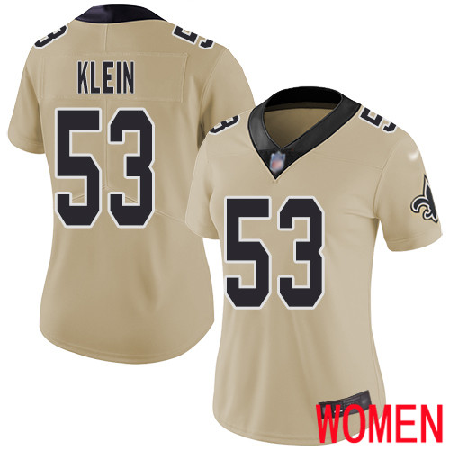 New Orleans Saints Limited Gold Women A J  Klein Jersey NFL Football #53 Inverted Legend Jersey->youth nfl jersey->Youth Jersey